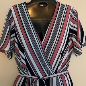 Striped Mauve & Navy Blue Jumpsut